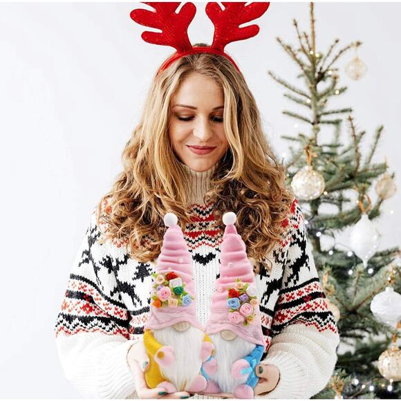 Adorable Spring Flowers, Gnomes, Handmade Shelf, dwarf figurines - Picture 1 of 7